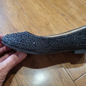 Black Glitter Girls Shoes